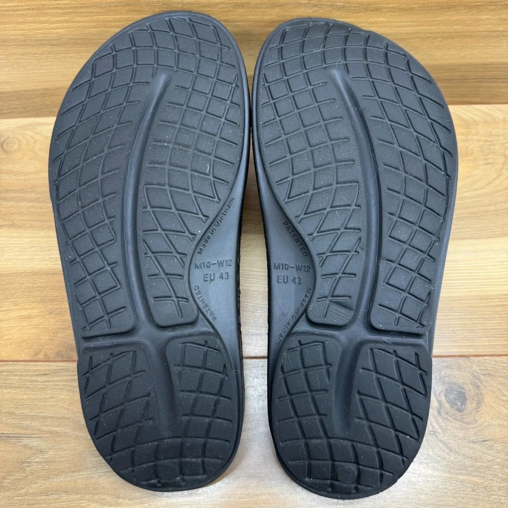 Oofos Ooahh Sport Slide Sandals Mens 10 Black Recovery EU 43